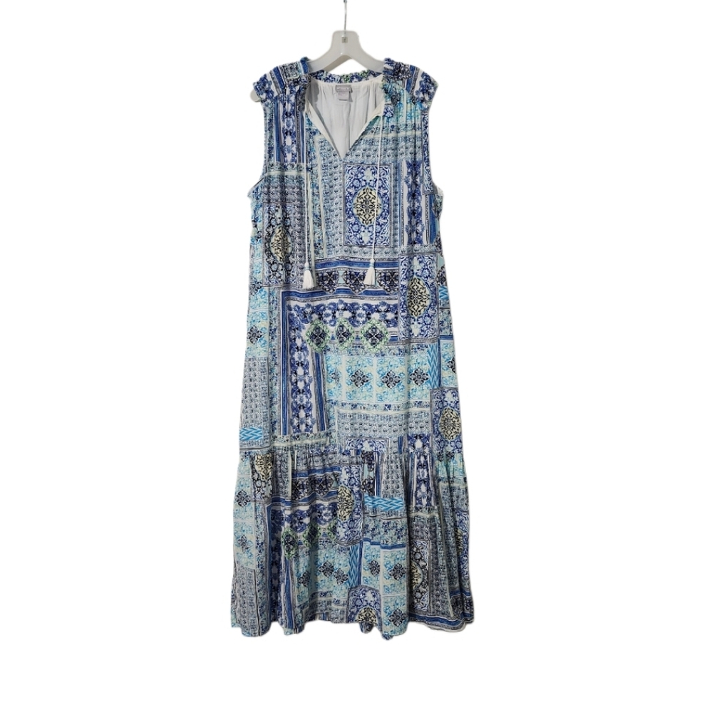 Chico's   Maxi Dress   Women's Size 3P (16-18)  Blue  (Multicolor)
